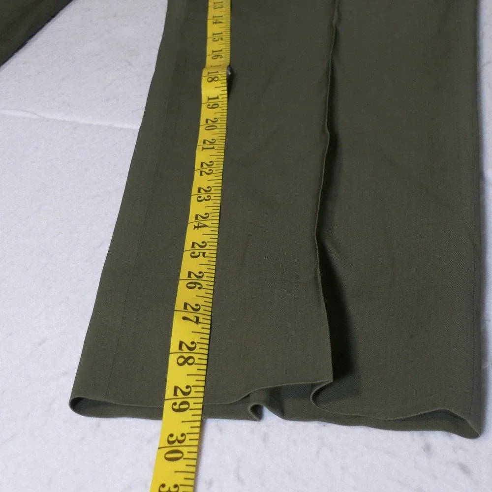 Oleg Cassini Mens Suit 43R Olive Green Wool Pleated Pants Dark Academia Earthy